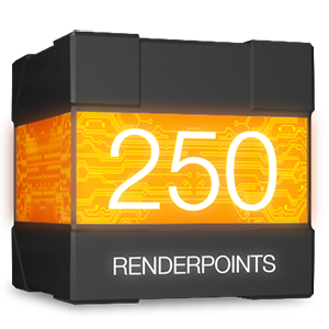 Куб с изображением 250 RenderPoints