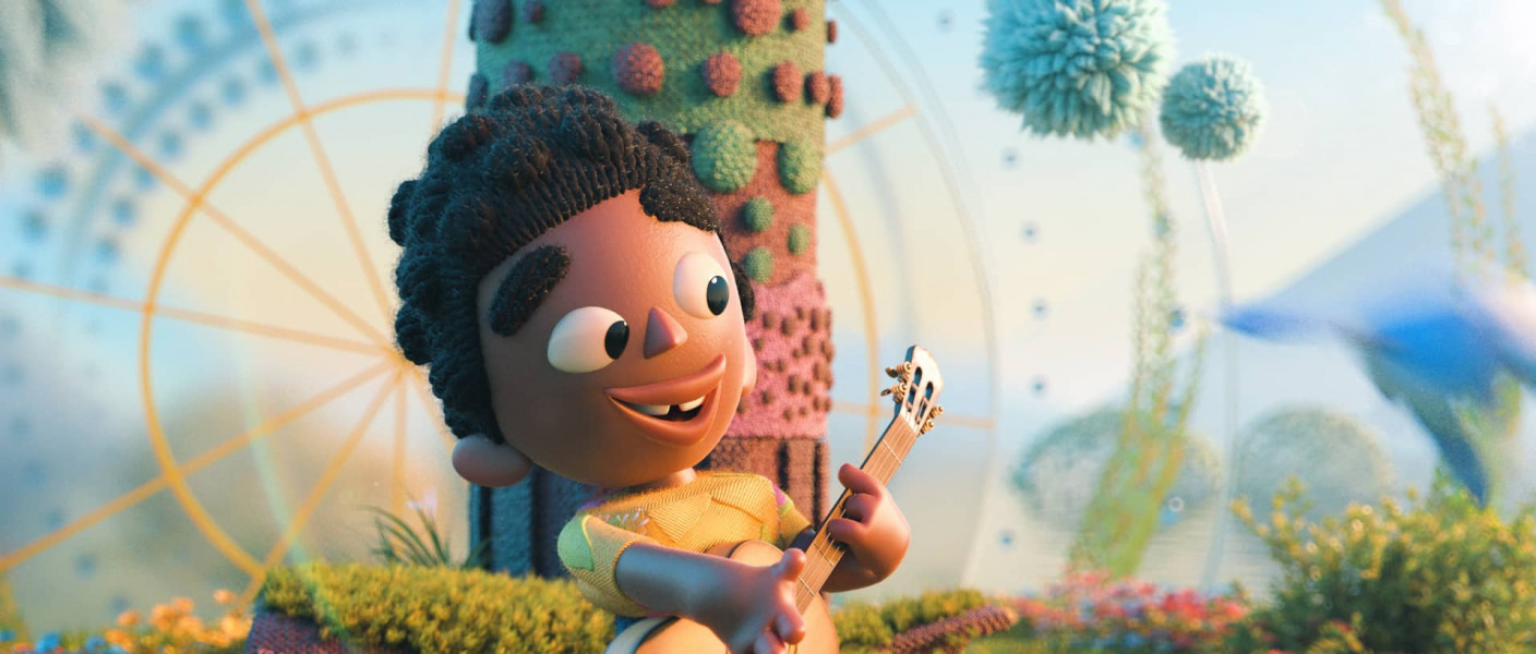 3D Boy playing Guitar